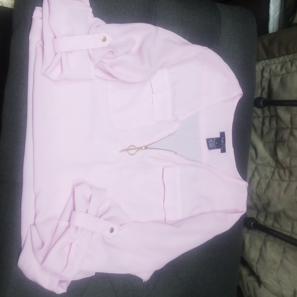 soft pink see through blouse